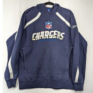 NFL Los Angeles Chargers Reebok Hoodie Sweatshirt Football Pullover Medium